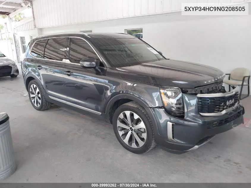 2022 Kia Telluride Ex VIN: 5XYP34HC9NG208505 Lot: 39993262