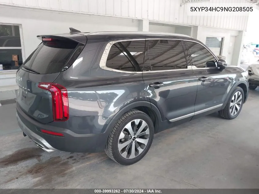 2022 Kia Telluride Ex VIN: 5XYP34HC9NG208505 Lot: 39993262