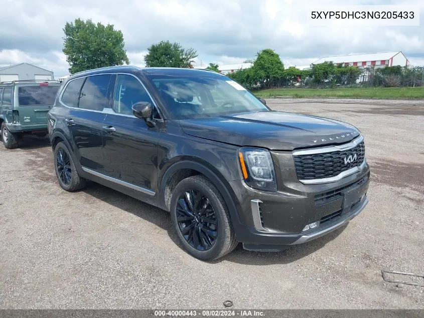 2022 Kia Telluride Sx VIN: 5XYP5DHC3NG205433 Lot: 40000443