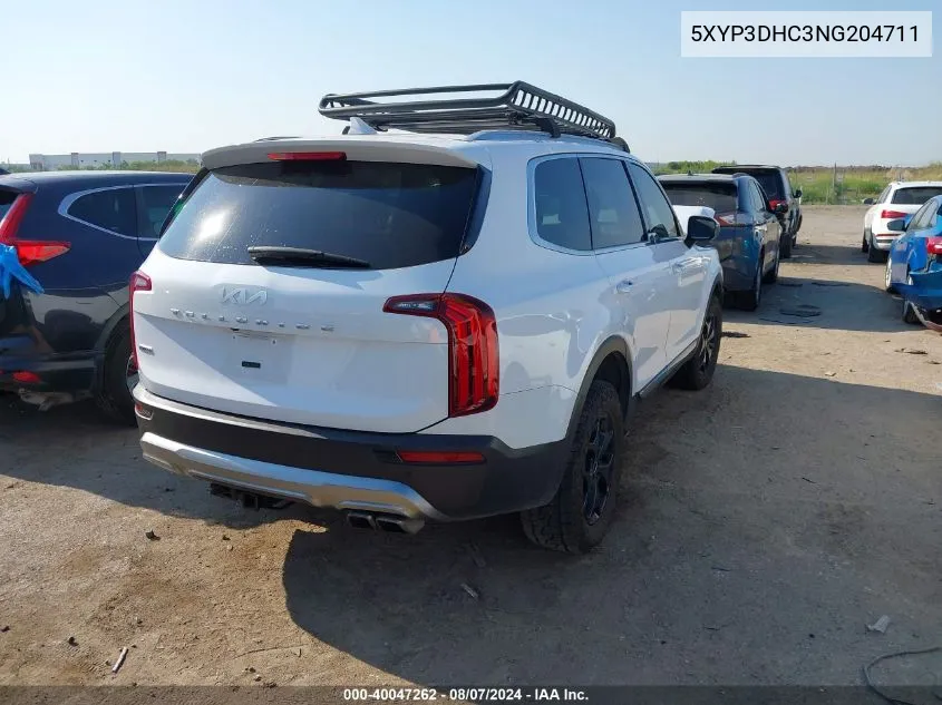 2022 Kia Telluride Ex VIN: 5XYP3DHC3NG204711 Lot: 40047262