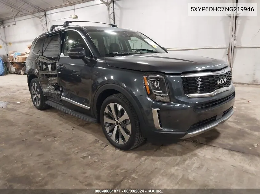 2022 Kia Telluride S VIN: 5XYP6DHC7NG219946 Lot: 40061877