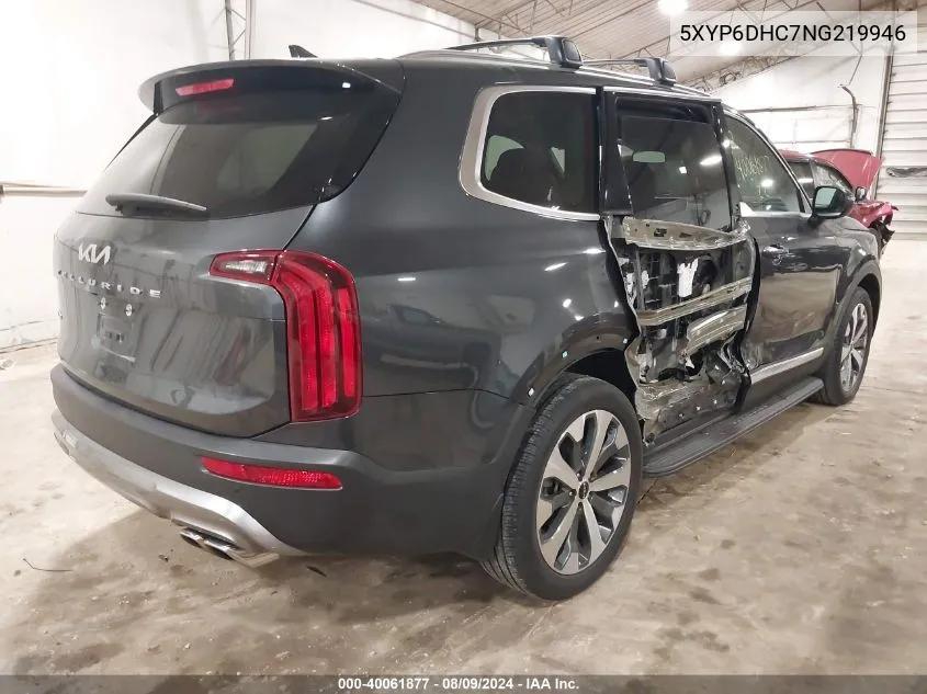 2022 Kia Telluride S VIN: 5XYP6DHC7NG219946 Lot: 40061877