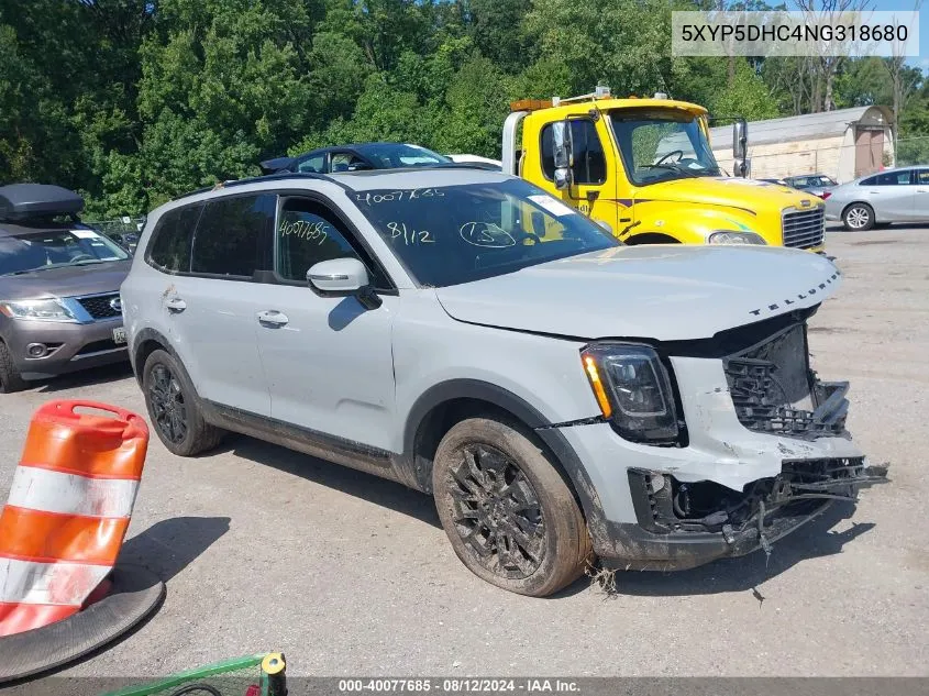 2022 Kia Telluride Sx VIN: 5XYP5DHC4NG318680 Lot: 40077685