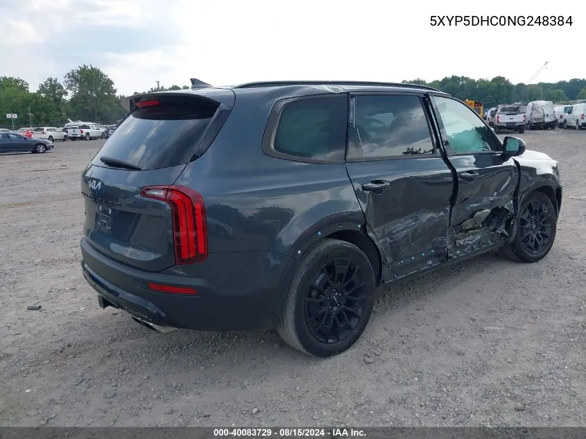 5XYP5DHC0NG248384 2022 Kia Telluride Sx