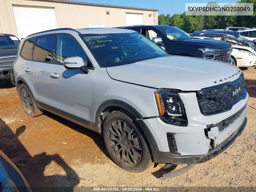 2022 Kia Telluride Sx VIN: 5XYP5DHC3NG203049 Lot: 40133182