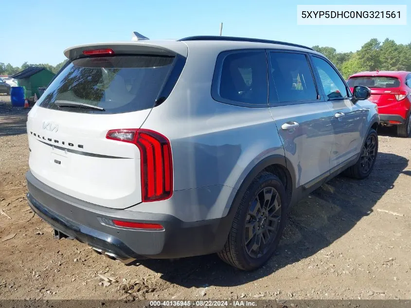 2022 Kia Telluride Sx VIN: 5XYP5DHC0NG321561 Lot: 40136945