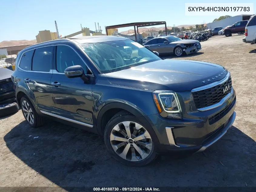 2022 Kia Telluride S VIN: 5XYP64HC3NG197783 Lot: 40188730