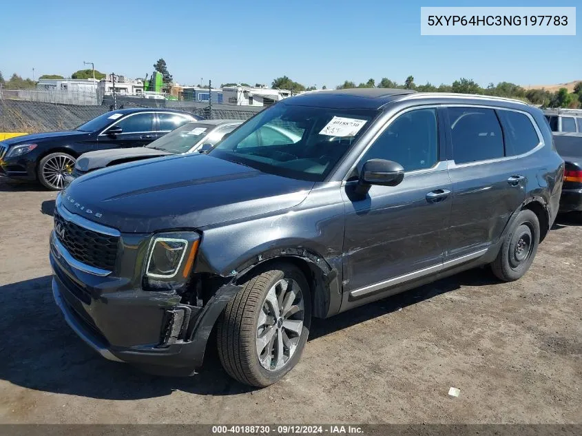 2022 Kia Telluride S VIN: 5XYP64HC3NG197783 Lot: 40188730