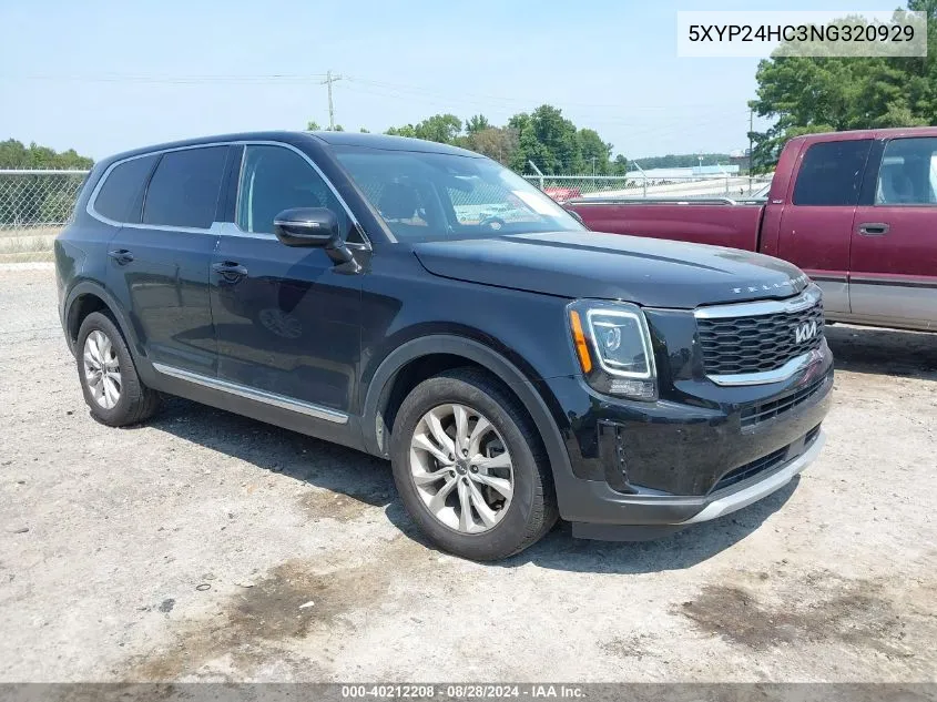 2022 Kia Telluride Lx VIN: 5XYP24HC3NG320929 Lot: 40212208