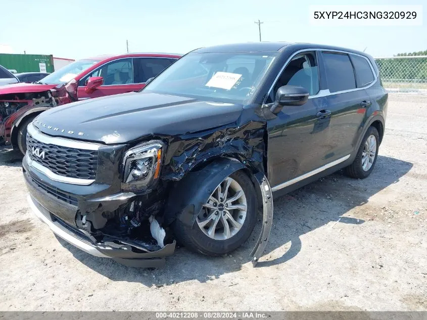 2022 Kia Telluride Lx VIN: 5XYP24HC3NG320929 Lot: 40212208