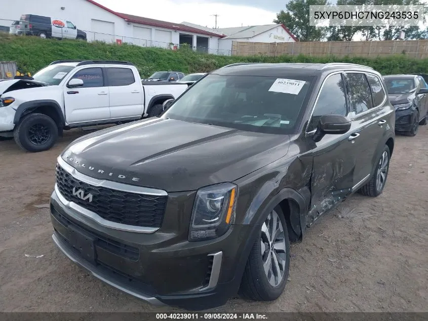 2022 Kia Telluride S VIN: 5XYP6DHC7NG243535 Lot: 40239011