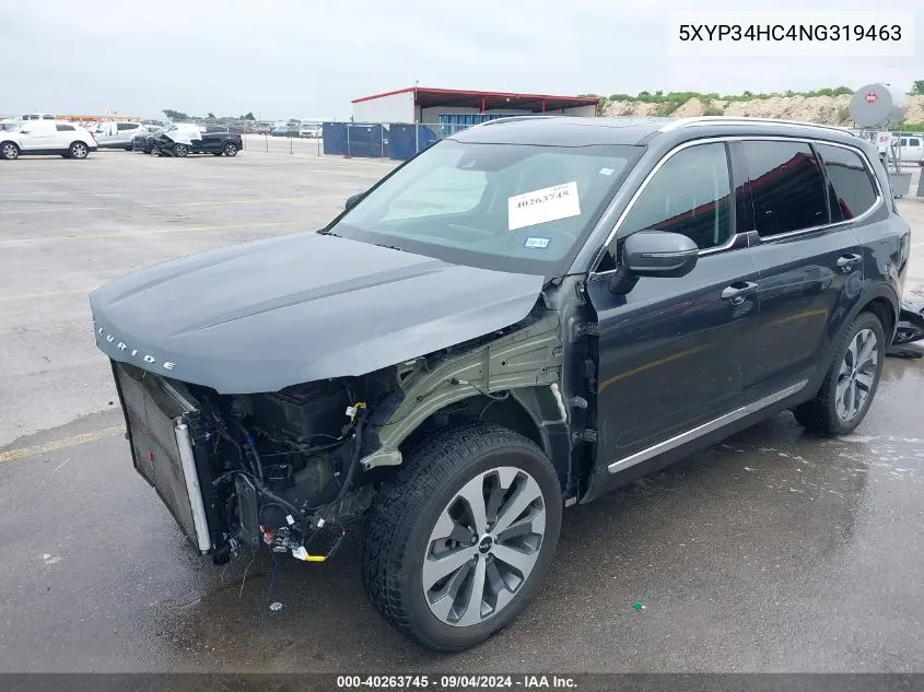 5XYP34HC4NG319463 2022 Kia Telluride Ex