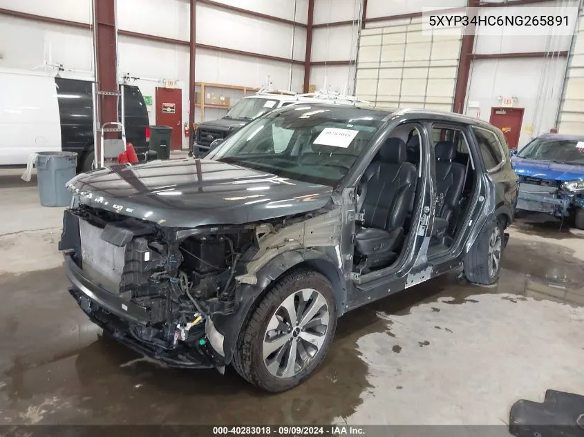 2022 Kia Telluride Ex VIN: 5XYP34HC6NG265891 Lot: 40283018