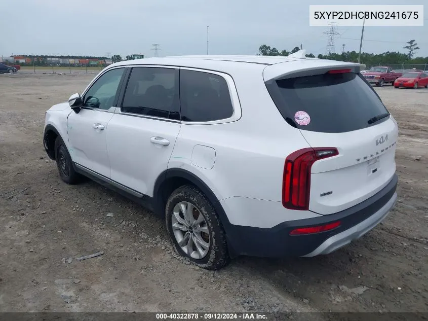 5XYP2DHC8NG241675 2022 Kia Telluride Lx