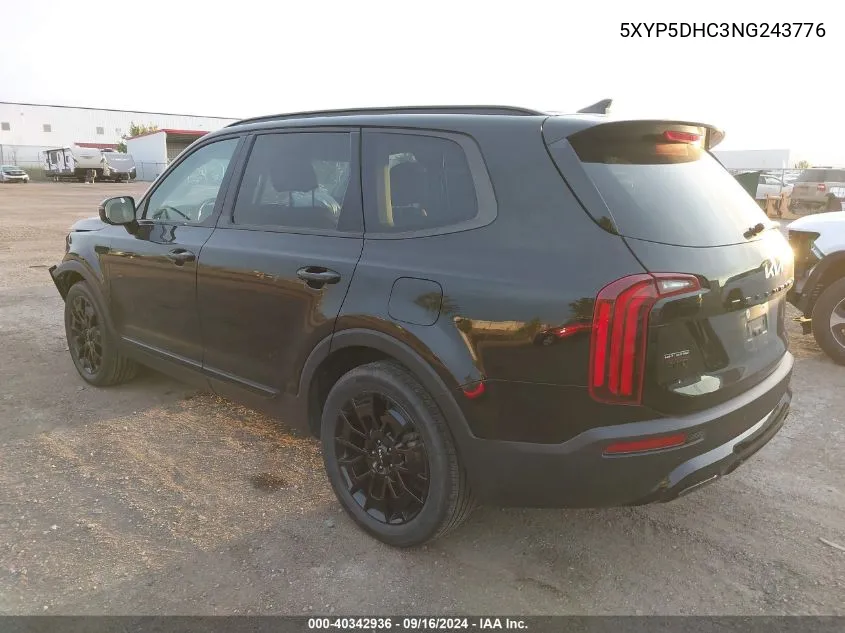 2022 Kia Telluride Sx VIN: 5XYP5DHC3NG243776 Lot: 40342936