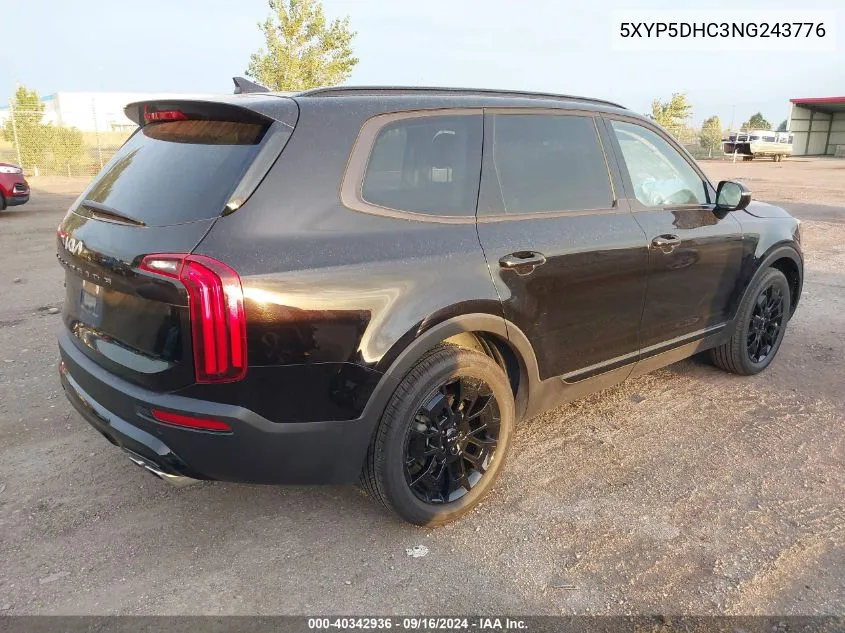 2022 Kia Telluride Sx VIN: 5XYP5DHC3NG243776 Lot: 40342936