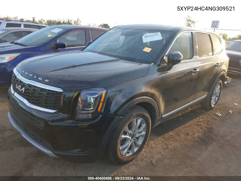 2022 Kia Telluride Lx VIN: 5XYP24HC4NG309521 Lot: 40400498