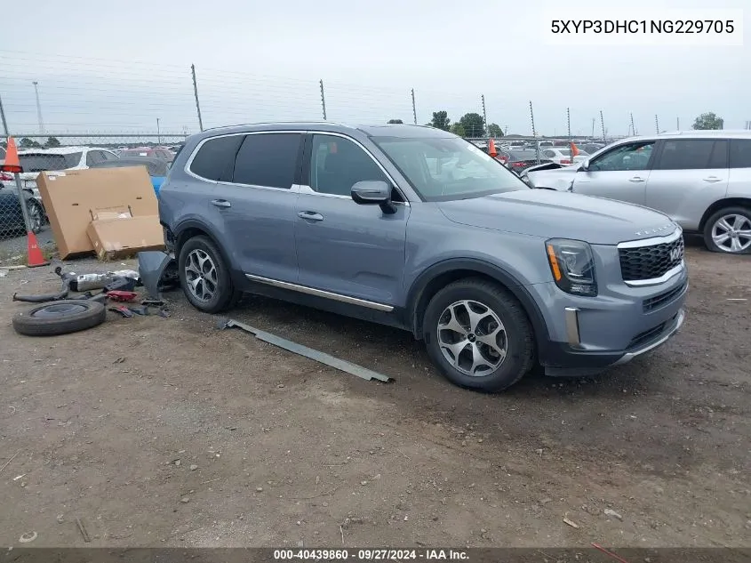 2022 Kia Telluride Ex VIN: 5XYP3DHC1NG229705 Lot: 40439860