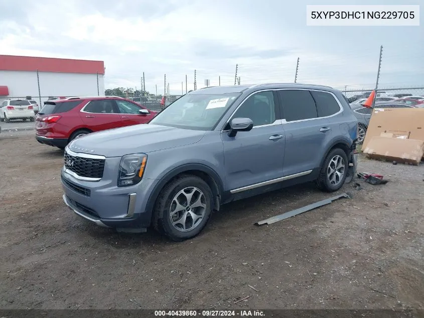 2022 Kia Telluride Ex VIN: 5XYP3DHC1NG229705 Lot: 40439860