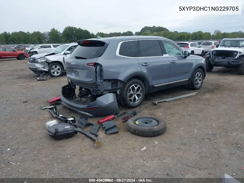 2022 Kia Telluride Ex VIN: 5XYP3DHC1NG229705 Lot: 40439860