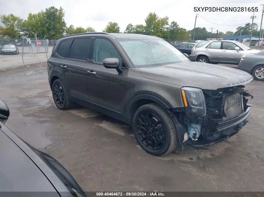 2022 Kia Telluride Ex VIN: 5XYP3DHC8NG281655 Lot: 40464672