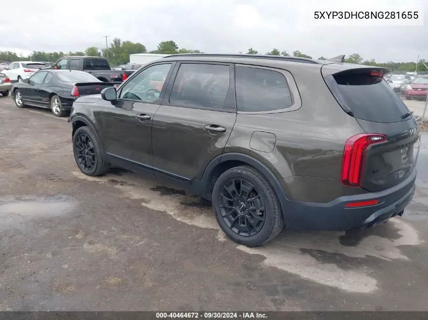 2022 Kia Telluride Ex VIN: 5XYP3DHC8NG281655 Lot: 40464672