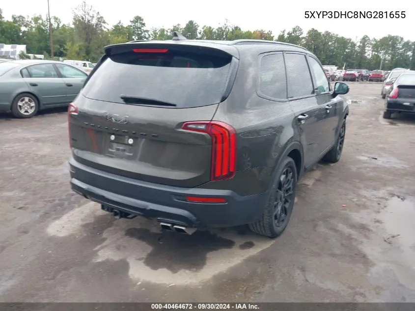 2022 Kia Telluride Ex VIN: 5XYP3DHC8NG281655 Lot: 40464672