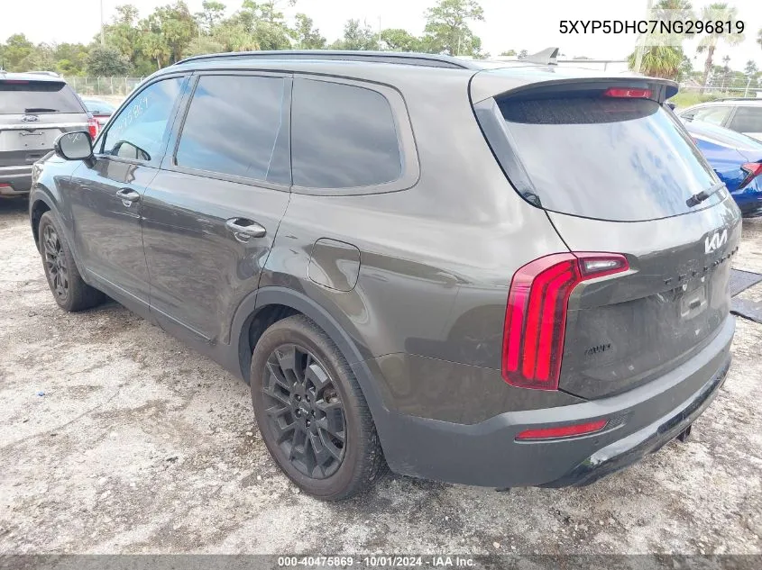 2022 Kia Telluride Sx VIN: 5XYP5DHC7NG296819 Lot: 40475869