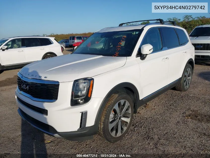 2022 Kia Telluride Ex VIN: 5XYP34HC4NG279742 Lot: 40477213