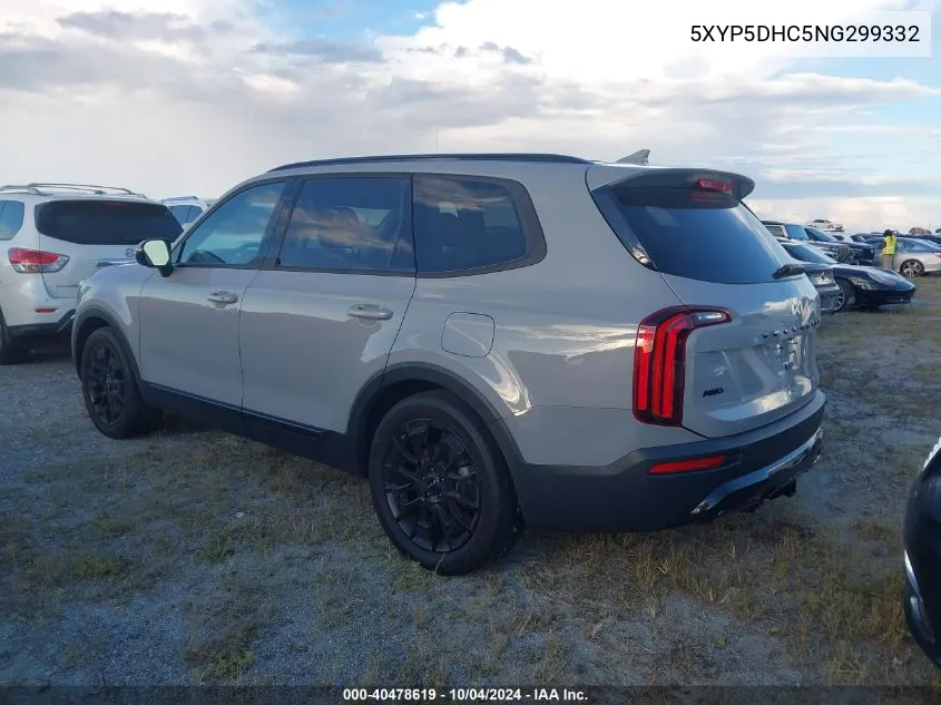 2022 Kia Telluride Sx VIN: 5XYP5DHC5NG299332 Lot: 40478619