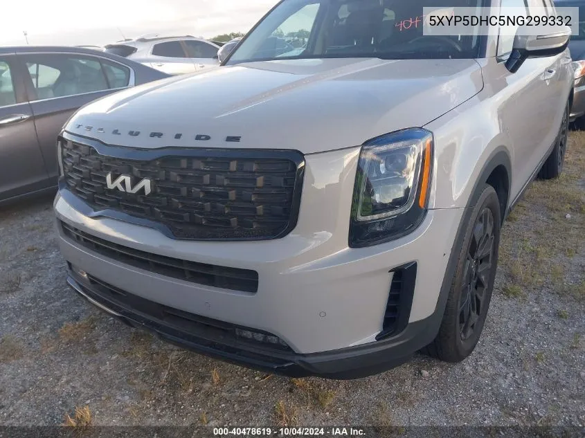 2022 Kia Telluride Sx VIN: 5XYP5DHC5NG299332 Lot: 40478619