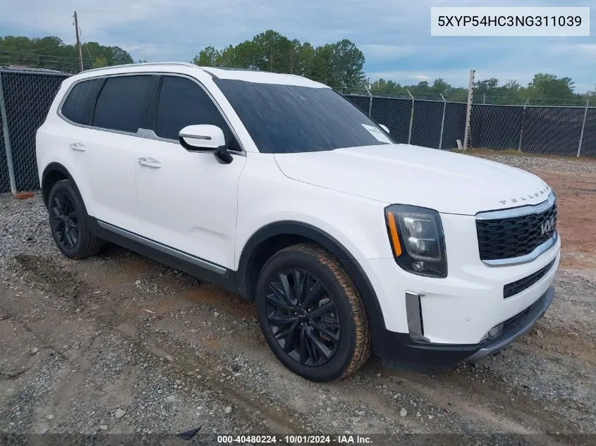 2022 Kia Telluride Sx VIN: 5XYP54HC3NG311039 Lot: 40480224