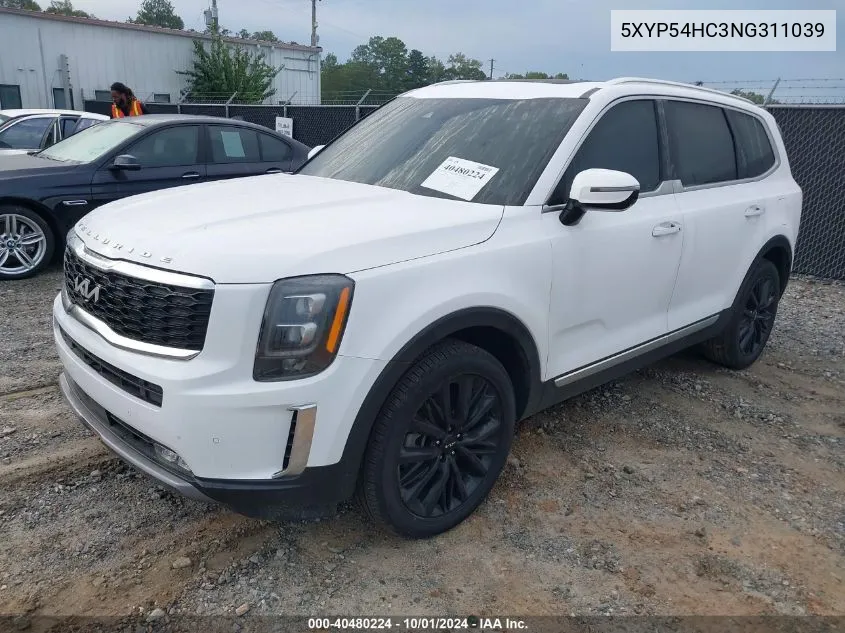 2022 Kia Telluride Sx VIN: 5XYP54HC3NG311039 Lot: 40480224