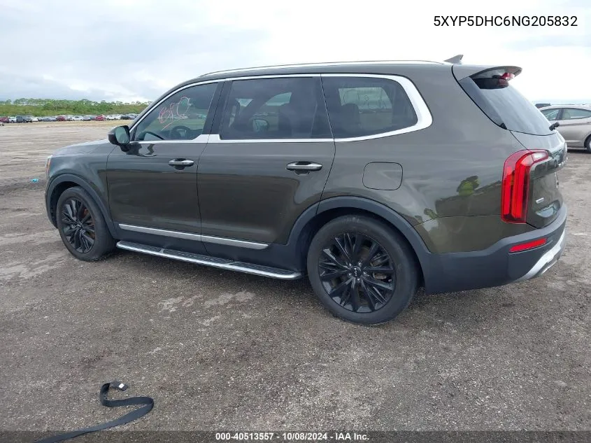 2022 Kia Telluride Sx VIN: 5XYP5DHC6NG205832 Lot: 40513557