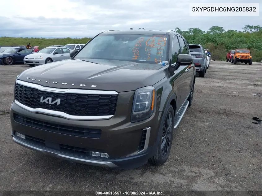 2022 Kia Telluride Sx VIN: 5XYP5DHC6NG205832 Lot: 40513557