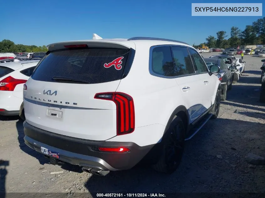 2022 Kia Telluride Sx VIN: 5XYP54HC6NG227913 Lot: 40572161