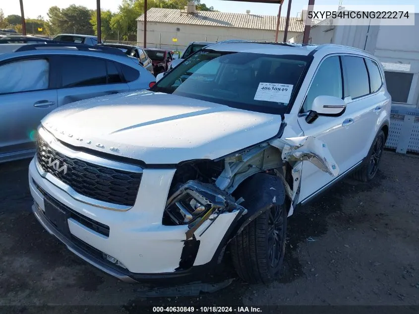 2022 Kia Telluride Sx VIN: 5XYP54HC6NG222274 Lot: 40630849