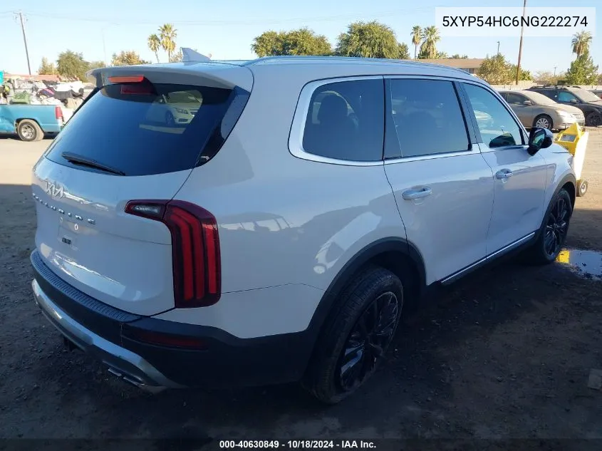 2022 Kia Telluride Sx VIN: 5XYP54HC6NG222274 Lot: 40630849