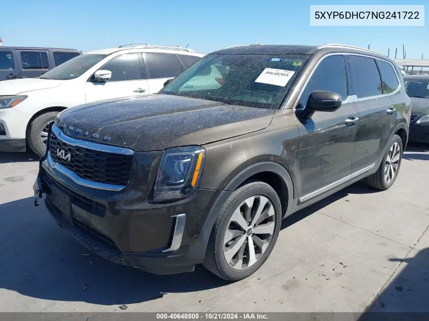 2022 Kia Telluride S VIN: 5XYP6DHC7NG241722 Lot: 40648505