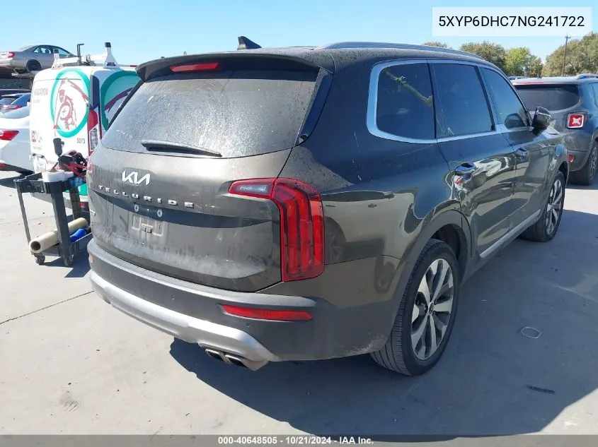 2022 Kia Telluride S VIN: 5XYP6DHC7NG241722 Lot: 40648505