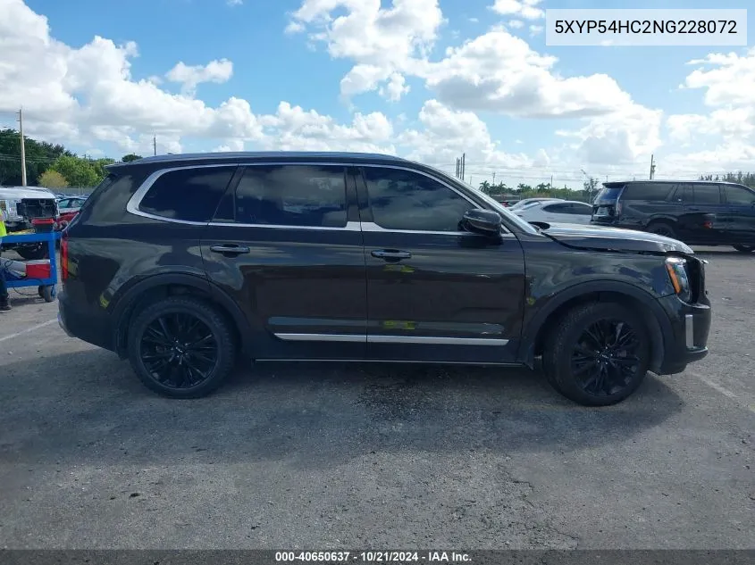 2022 Kia Telluride Sx VIN: 5XYP54HC2NG228072 Lot: 40650637