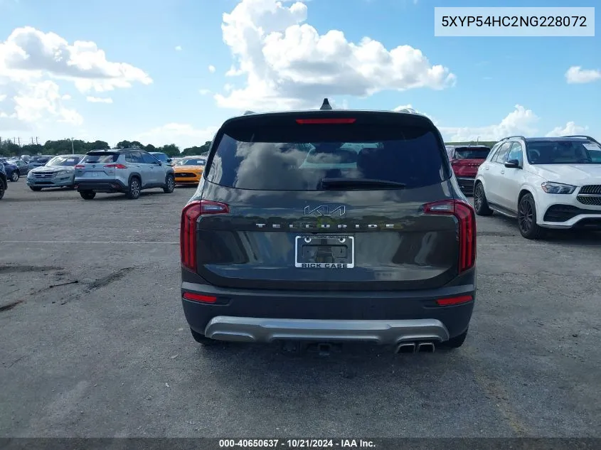 2022 Kia Telluride Sx VIN: 5XYP54HC2NG228072 Lot: 40650637