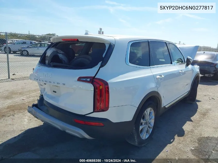 2022 Kia Telluride Lx VIN: 5XYP2DHC6NG277817 Lot: 40688350