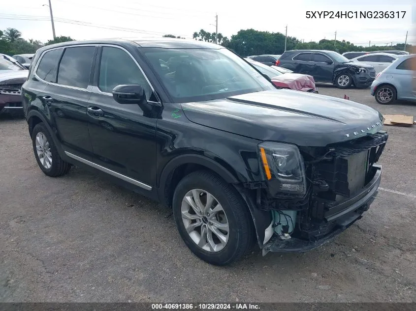 2022 Kia Telluride Lx VIN: 5XYP24HC1NG236317 Lot: 40691386