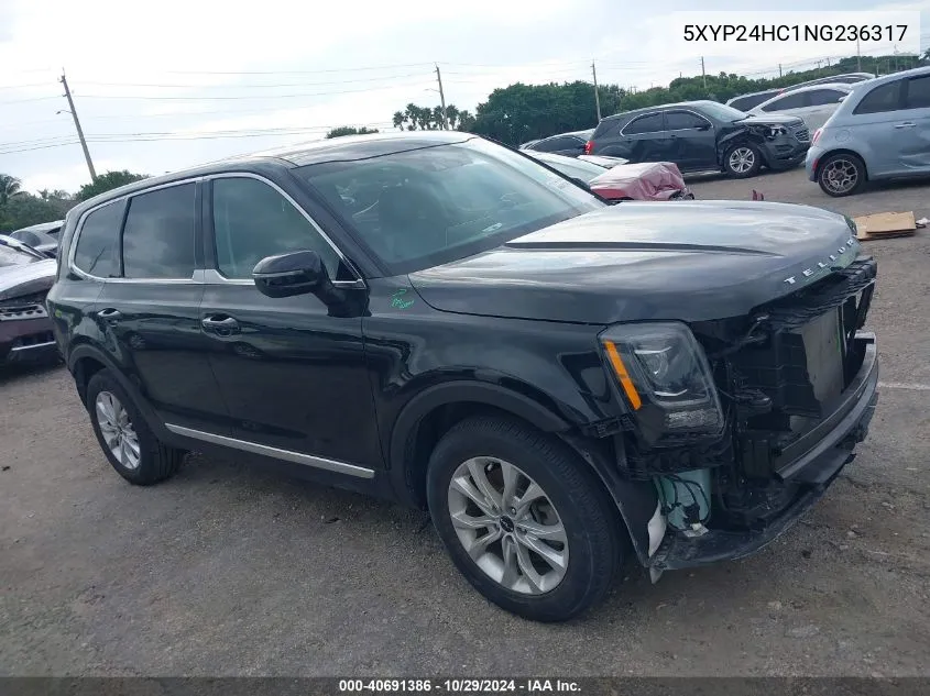 2022 Kia Telluride Lx VIN: 5XYP24HC1NG236317 Lot: 40691386