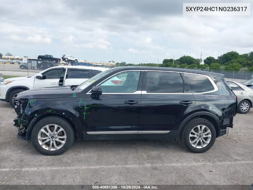 2022 Kia Telluride Lx VIN: 5XYP24HC1NG236317 Lot: 40691386