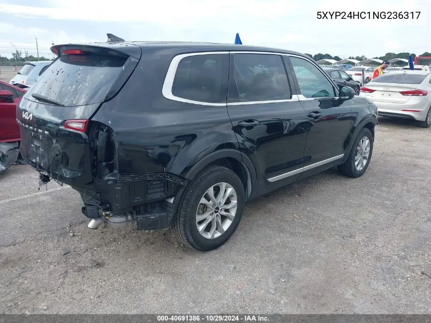 2022 Kia Telluride Lx VIN: 5XYP24HC1NG236317 Lot: 40691386