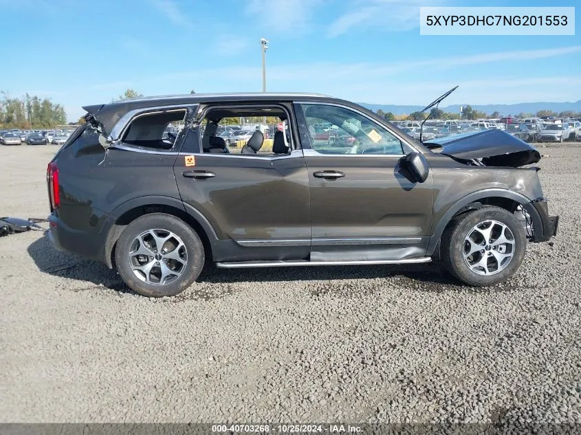 2022 Kia Telluride Ex VIN: 5XYP3DHC7NG201553 Lot: 40703268