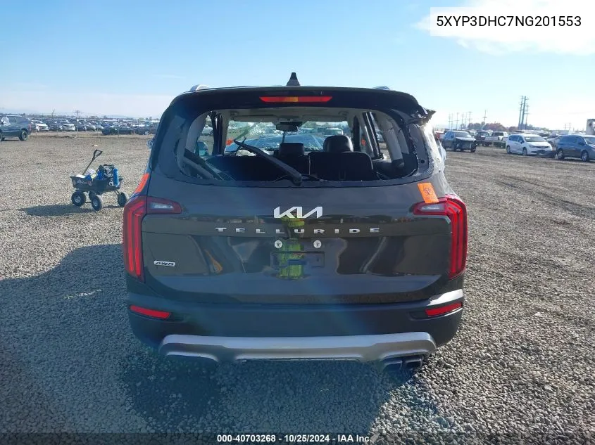 2022 Kia Telluride Ex VIN: 5XYP3DHC7NG201553 Lot: 40703268