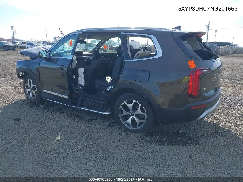 2022 Kia Telluride Ex VIN: 5XYP3DHC7NG201553 Lot: 40703268